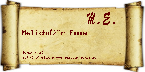 Melichár Emma névjegykártya
